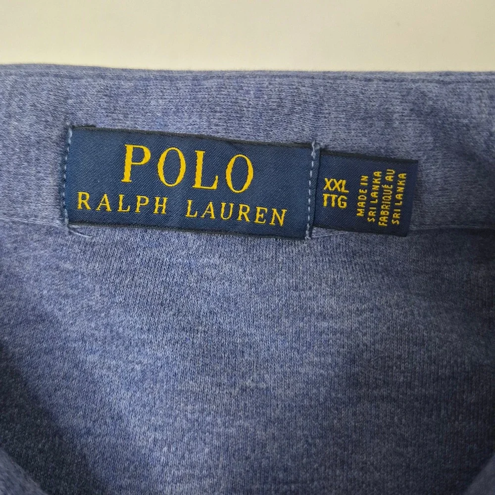 Polo Ralph Lauren Polo Shirt Mens XXL Blue Heathered Short Sleeve‎ Pony